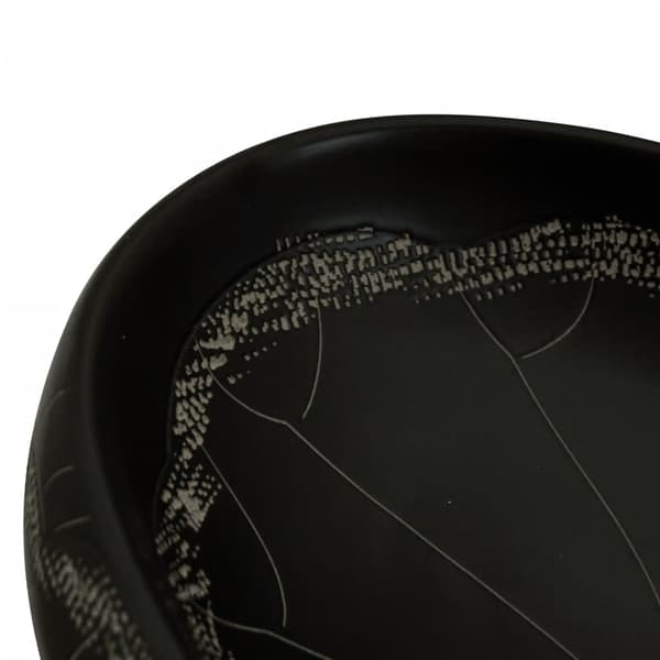 vidaXL bordvask, sort, oval, 59x40x15 cm, keramik
