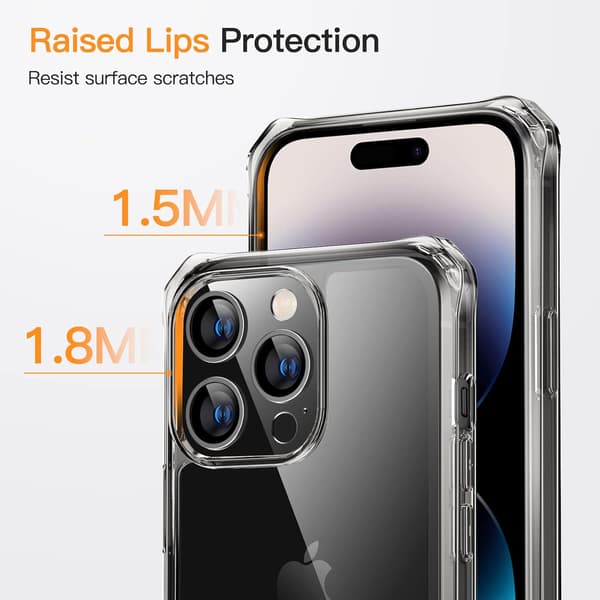 BAGCODE TIL APPLE IPHONE 14 PRO MAX SORT RAMME + 2x HÆRDET GLAS