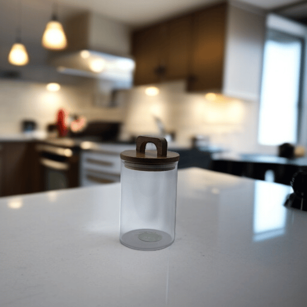 GLASBEHÅLLARE 750 ml BURK MED BAMBULOCK
