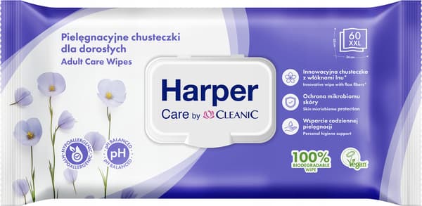 HH Kroppsvårdservetter Harper Care 60 st.