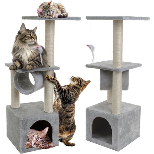 Kradsetræ til katte, hus, seng, dobbelt 92 cm