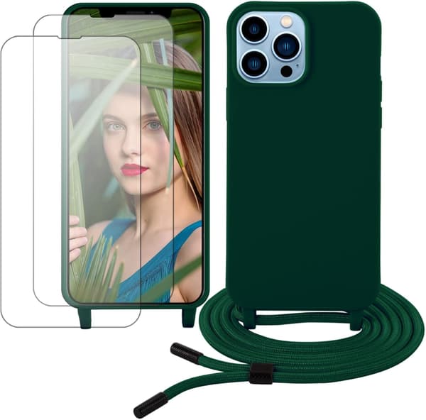 GRØNT SNORETÆLLE TIL IPHONE 13 PRO MAX 6,7' 2XGLAS