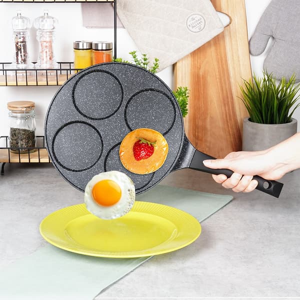 Granitpande til æg 4 huller BLACK LINE 26 cm