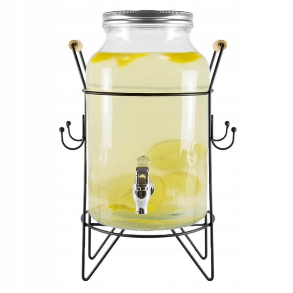 6L GLASKRUDE MED HANTHANE + STATIV 4 JUICEKOPPER