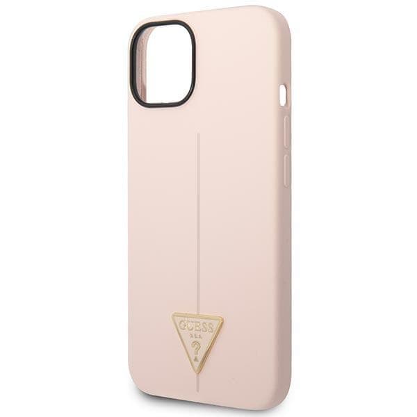 Guess GUHCP14MSLTGP iPhone 14 Plus / 15 Plus 6.7 pink hårdt cover silikone triangle