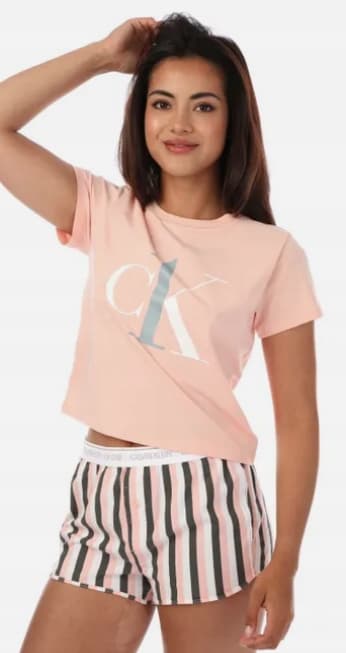 CALVIN KLEIN DAM ORANGE LOGO M TIA PYJAMAS