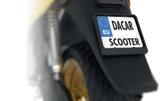 Biketec nummerpladestel til scooter, sort (47870)