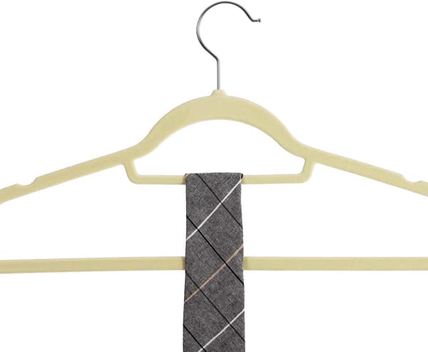 Maxi samettinen vaatehenkari, 20 kpl setti - beige