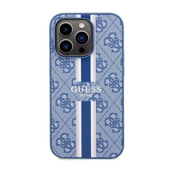 Guess 4G Printed Stripes MagSafe - iPhone 14 Pro cover (blå)