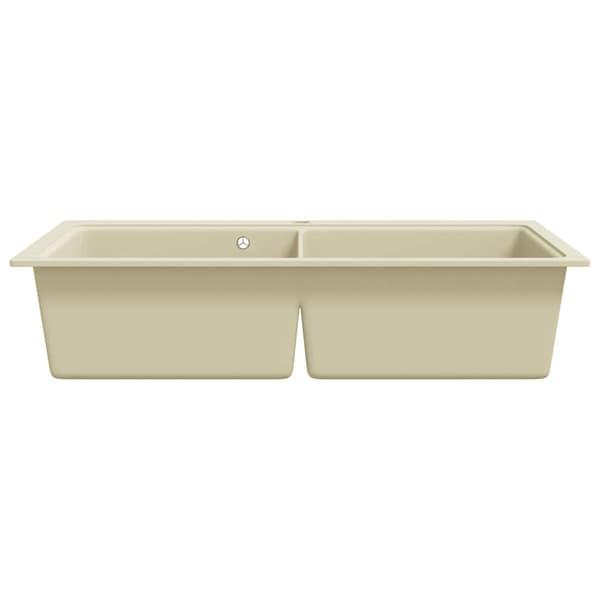 vidaXL Granit Dubbelt Handfat, Beige