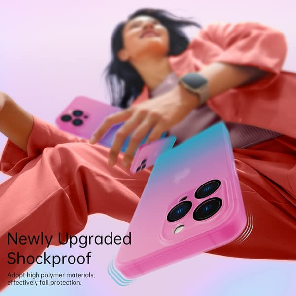 HÅRDT ETUI TIL APPLE IPHONE 13 PRO PINK BLÅ OMBRE A2483