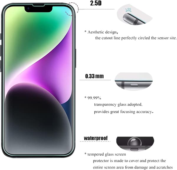 2X HÄRDAT GLAS FÖR APPLE IPHONE 14 PRO 6.1" 9H REPTSÄKER