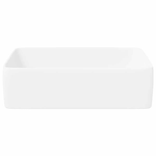 vidaXL håndvask, hvid, 48x37x13 cm, keramik, rektangulær