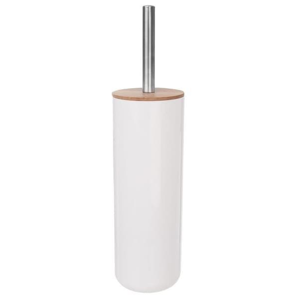 Toalettpensel i bambu med stativ vit WHITNEY 37 cm