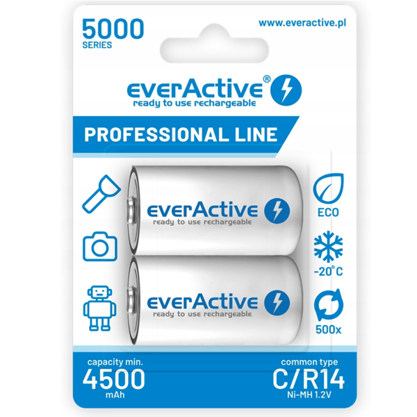 R14 Akku 2BL EverActive 5000 Ammattimainen