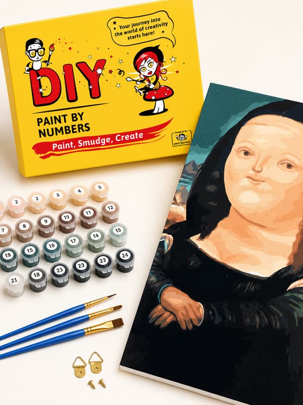 Maleri efter tal med ramme Billeder til maleri - Tykke Mona Lisa 40x50 cm