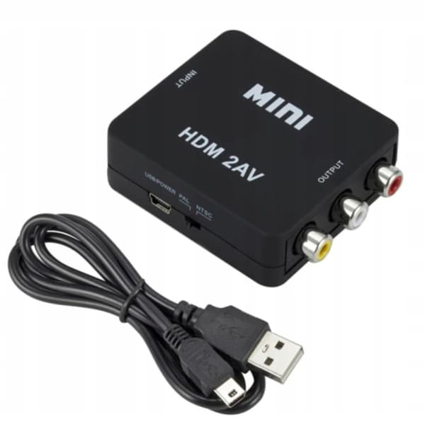 HDMI TIL AV RCA ADAPTER CINCH KONVERTER 1080P KABEL