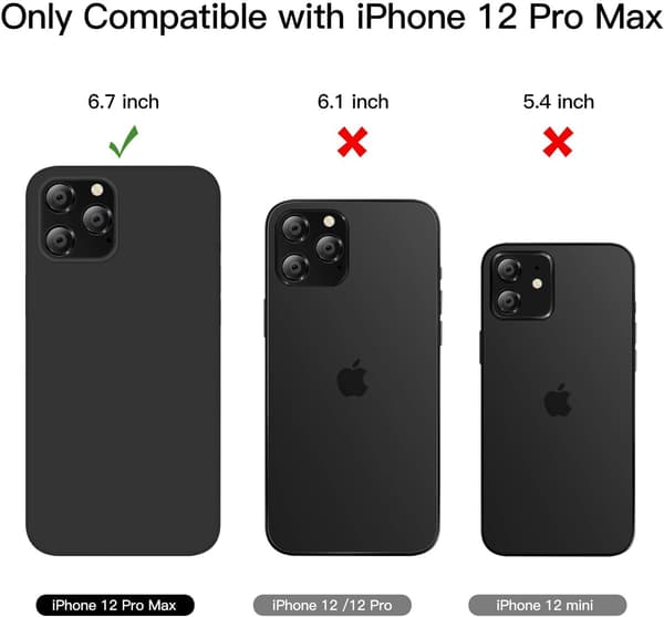 SILIKONISUOJA APPLE IPHONE 12 PRO MAX 6.7" -KUORELLE, MUSTA, MIKROKUITU