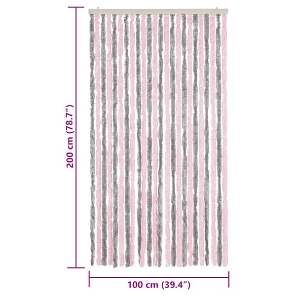 vidaXL Flugnät silverrosa 100x200 cm chenille