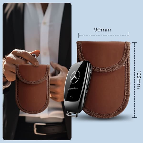 FARADAY TECH-PROTECT KLR100 ETUI NØGLEFRI RFID SIGNALBLOKKER ESPRESSO