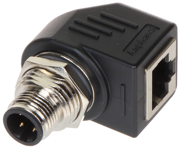 Vinklet adapter M12D-W/RJ45-G