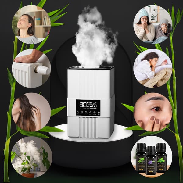 Ultralydsdiffusor 3,5l med hygrostat, timer og eldeffekt
