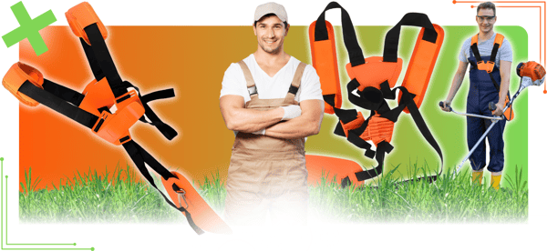Seler TIL buskryddere, trimmere, bærestropper, justerbar, komfortabel sele