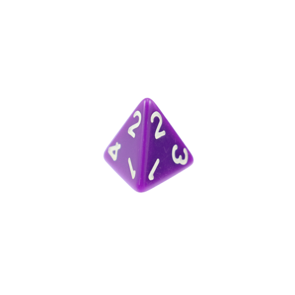 RPG-tärningar lila fyrsidiga D4