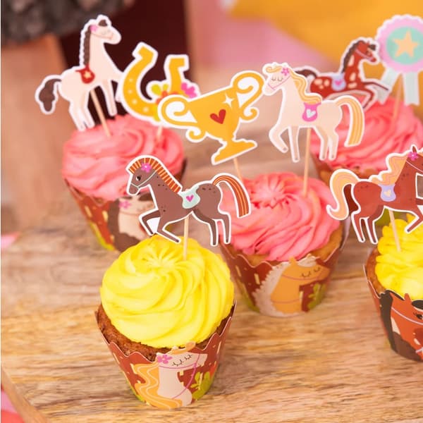 Cupcake-formar Muffinsformar Hästar Ponny Födelsedag 6 st