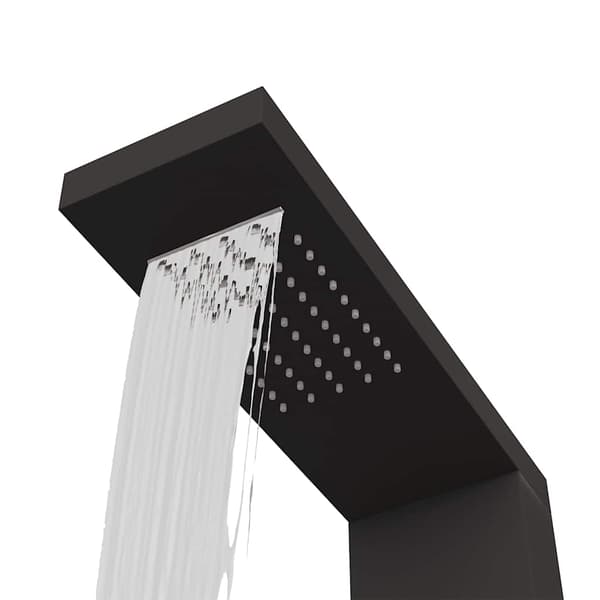 vidaXL Duschpanel Aluminium Svart