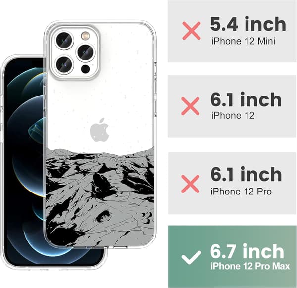 TRANSPARENT SKAL FÖR APPLE IPHONE 12 PRO MAX 6,7'