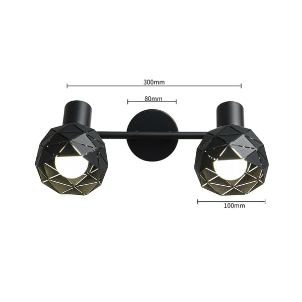 REUS 2 E14 FORLYGTE SORT LYS PRESTIGE LP-8069/2WS BK