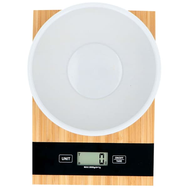 Alpina - Digital köksvåg i bambu 5 kg