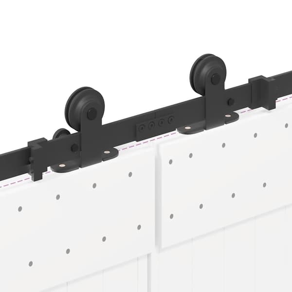 vidaXL skydedørsinstallationssystem 305 cm stål sort
