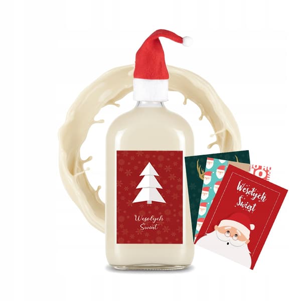 5x CLASSIC-flaskor 500ml JULETIKETT TOMTEKORK För likör 0,5l