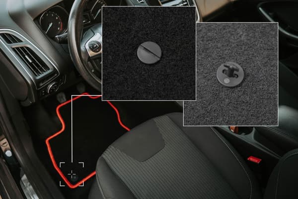Velourmåtter med rød kant til: BMW 1 E81 hatchback (2004-2011)
