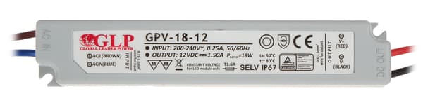 Switchande nätaggregat 12V/1.5A/GPV