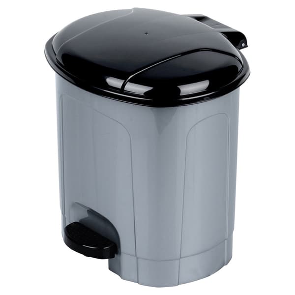 Sopkärl med pedal plast grå 5,5 l