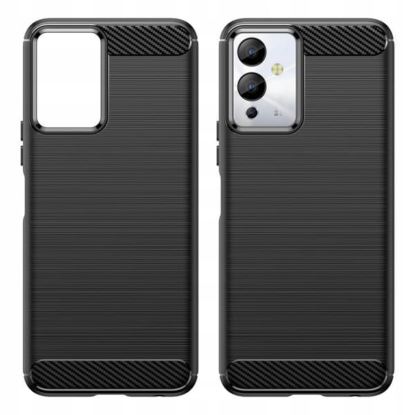 Carbon Case etui til Infinix Note 12i fleksibelt silikone carbon etui sort