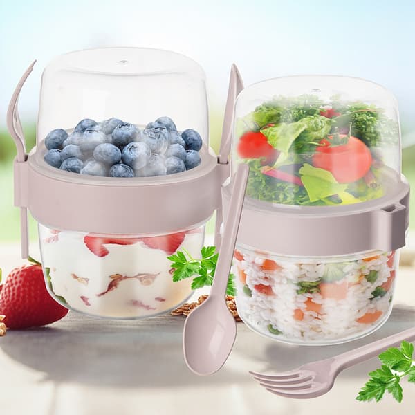 Yoghurtkop med ske madkasse 370 ml 2 stk.