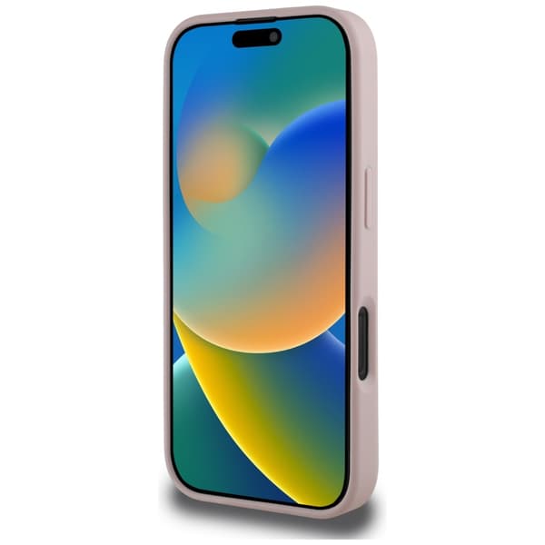 Guess Grained Big 4G Logo Small Classic Logo Cover til iPhone 16 Pro Lyserød