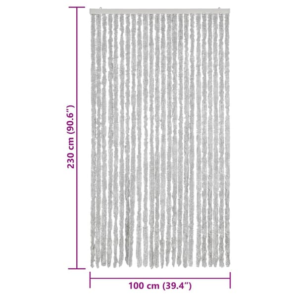 vidaXL insektnet, grå, 100x230 cm, chenille