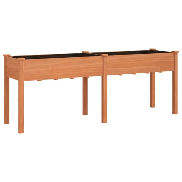 vidaXL Brunt växtställ med foder 203x53x76 cm granträ