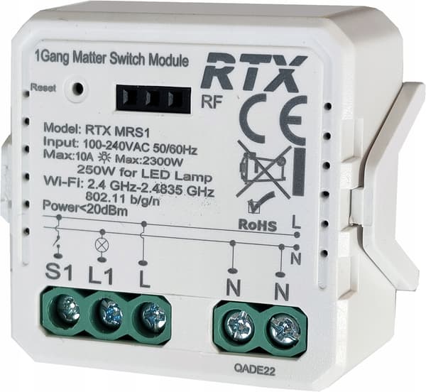 Controllerrelæ 1-kanals MATTER WiFi HomeKit Google Home Assistant Alexa
