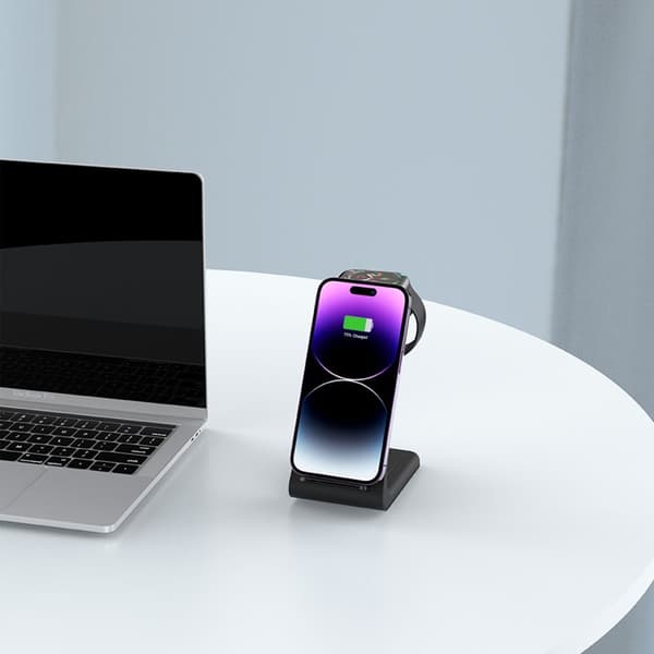TECH-PROTECT QI15W-A36 3-i-1 trådløs oplader til Apple Black