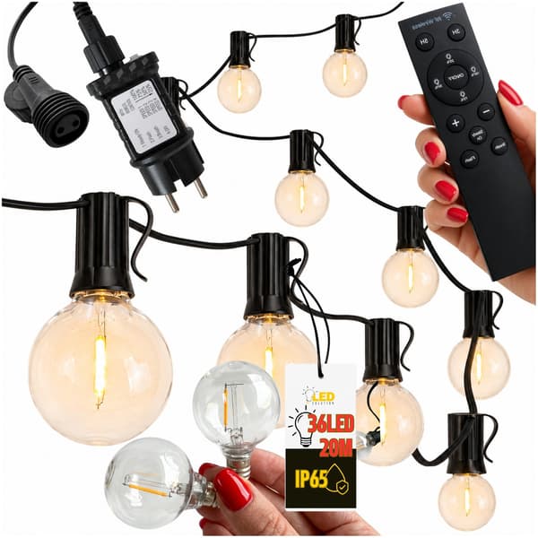 LED SOLUTION - Kauko-ohjattava puutarhaseppele - 20m 36LEDiä