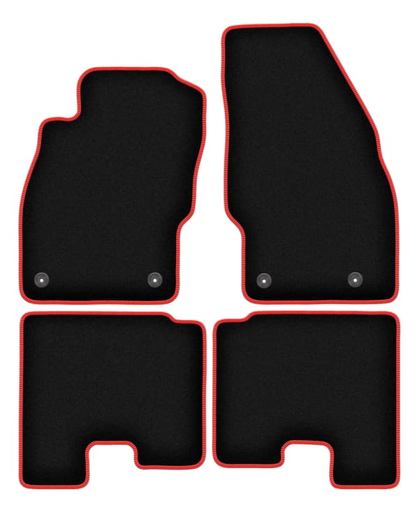 Velourmåtter med rød kant til Opel Adam hatchback (2012-)