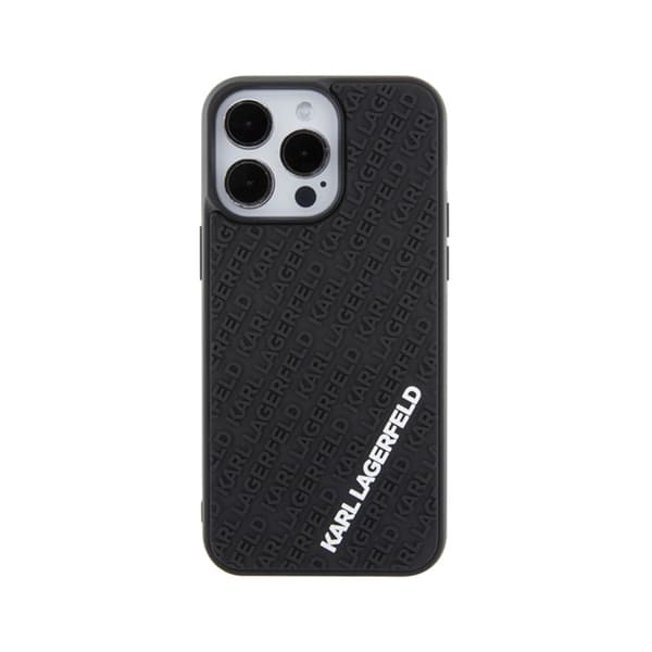 Karl Lagerfeld 3D gummi multilogo - iPhone 15 Pro Max cover (sort)
