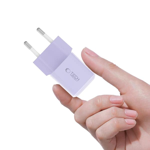 Tech-Protect NCM25 USB-C PD 25W Vægoplader - Lilla
