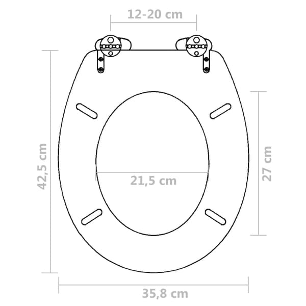 vidaXL Mjukstängande toalettsits MDF vit